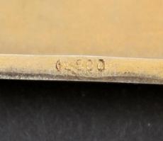 Szecessziós ezüst (Ag.) cigarettatárca monogrammal, jelzett, 9,5×7×1,5 cm, bruttó 75 g / Silver Art ...