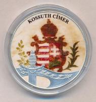 DN A szabadságharc képes krónikája - Kossuth címer ezüstözött, multicolor Cu-Zn emlékérem tanúsítvánnyal (38mm) T:PP fo.
