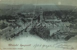 1900 Eperjes, Presov; látkép este / night view (fa)