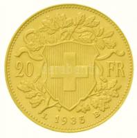 Svájc 1935L-B 20Fr "Helvetia" (6,45g/0.900) T:2
Switzerland 1935L-B 20 Francs "Helve...