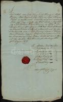 1839 Kiskomárom (ma: Zalakomár), magyar nyelvű szerződés föld adásvételéről, rányomott viaszpecséttel
