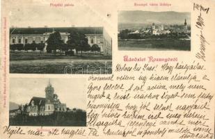 1900 Rozsnyó, Roznava; Püspöki palota, Szilvássy Pale kastélya. Pauchly Nándor kiadása / bishops palace, castle (lyuk / pinhole)