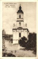 Szekszárd, Az 1925. október 24-én leégett szekszárdi római katolikus templom. Molnár rt. kiadása (EK)