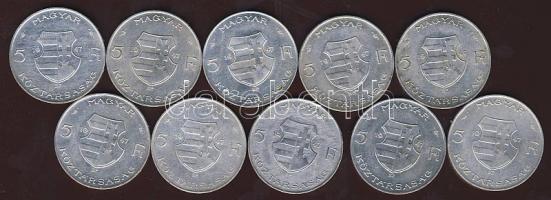 1947. 5Ft Ag (10x) "Kossuth" T:2,2/3