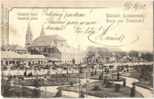 1902 Komárom, Komárnó; Darányi liget. Freisinger Mór kiadása / park (fa)