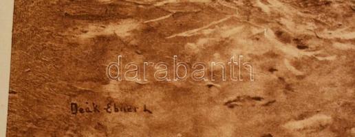 Régi reprodukció, Deák Ébner Lajos: Baromfivásár, litográfia, papír, 20×26 cm