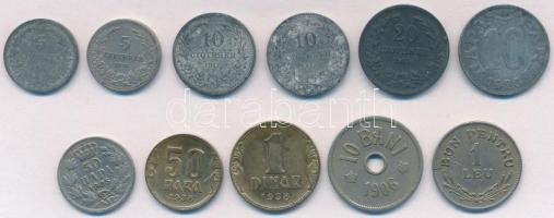 11db-os vegyes külföldi fémpénz tétel, közte Bulgária, Jugoszlávia, Románia T:2,2- 11pcs of various metal coins, including Bulgaria, Yugoslavia, Romania C:XF,VF