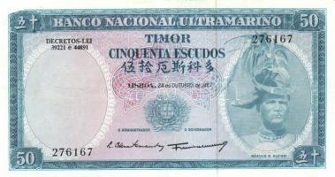 Timor 1963-67. 20Esc, 50Esc, 100Esc, 500Esc egy kivételével komplett sor!  T:I