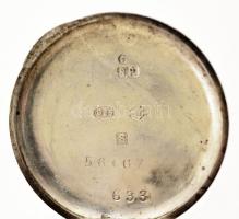 Ezüst(Ag) óra zománc berakással, jelzett, nem jár, d: 3 cm, bruttó: 17,2 g