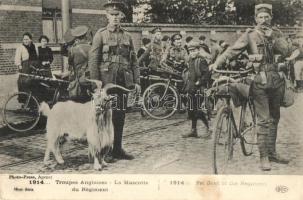 Troupes Anglaises, La Mascotte de Régiment / WWI British Army, Pet goat of the Regiment, bicycle (EK)