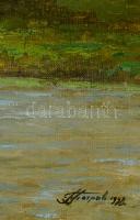 Olvashatatlan jelzéssel: Folyópart. Olaj, vászon, 40×60 cm