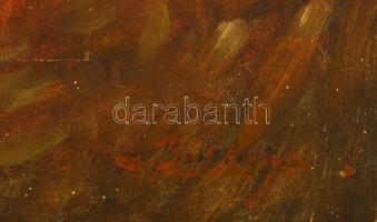 Balkay jelzéssel: Kukorica hántoló. Olaj, vászon, 80×60 cm