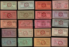 Miskolc / Orthodox Izraelita Anyahitközség 1927. 30 db vágatási jegy, különböző értékű, kiadású darabok a Korona-infláció időszakából, T:I, I-