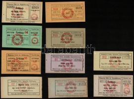 Miskolc / Orthodox Izraelita Anyahitközség 1927. 30 db vágatási jegy, különböző értékű, kiadású dara...