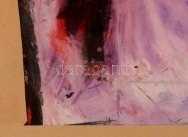 Jelzés nélkül: Táncolók. Olaj, papír, üvegezett keretben, 30×20 cm