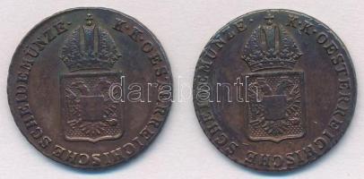 1816B 1/2kr Cu + Ausztria 1816A 1/2kr Cu T:2