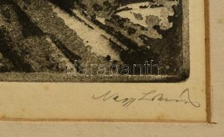 Nagy Zoltán (1916-1987): Utca részlet. Rézkarc, karton, jelzett, 24×28 cm