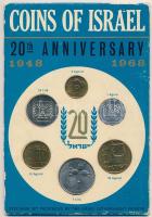 Izrael 1968. 1a-1L (6xklf) forgalmi sor karton díszcsomagolásban T:1 Israel 1968. 1 Agorot - 1 Lira (6xdiff) coin set in cardboard case C:UNC