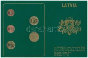 Lettország 1992. 1S-20S (5xklf) forgalmi sor karton díszcsomagolásban T:1 Latvia 1992. 1 Santims - 20 Santimu (5xdiff) coin set in cardboard case C:UNC