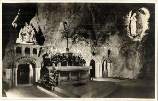 1929 Budapest XI. Gellért-hegyi lourdesi barlang, Magyarok Nagyasszonya sziklatemplom, belső. photo
