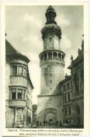 1921 Sopron, Várostorony, Storno-palota ahol Mátyás király 2 hónapig haldoklott