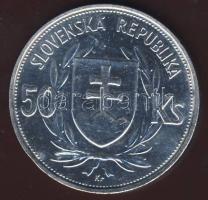 Szlovákia 1944. 50K Ag "Tiso" T:2/2+ pici ph.