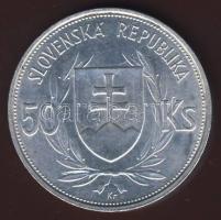 Szlovákia 1944. 50K Ag "Tiso" T:2/2+ pici ph