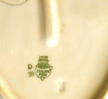 Zsolnay virágmintás tál, matricás, jelzett, hibátlan, 35×25 cm