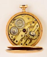 Arany (Au.) 14K zsebóra, jelzés nélkül, sérült, nem működik, bruttó 69,6 g