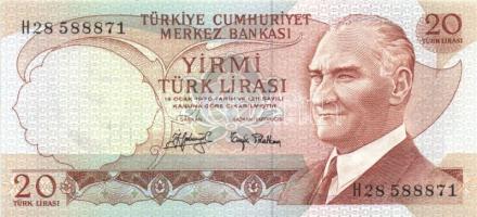 Törökország 1970-82. 5L, 10L, 20L, 50L, 100L, 500L, 1000L egy kivételével komplett sor! T:I