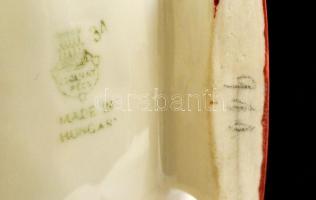 Zsolnay mini kulacs, dugó nélkül, matricás, jelzett, hibátlan, m: 11 cm