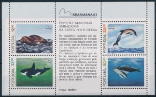 Nemzetközi bélyegkiállítás BRASILIANA, tengeri emlősök blokk International stamp exhibition BRASILIA...