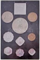 India 1973. 1p-10R (9xklf) forgalmi sor eredeti, sérült dísztokban, közte 1973. 10R Ag "F.A.O.&...