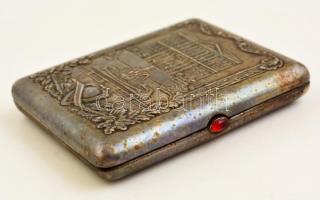 Szovjet fém cigarettatárca, 11×9 cm