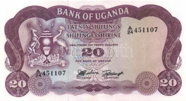 Uganda 1966. 5Sh, 10Sh, 20Sh, 100Sh egy kivételével teljes sor! T:I
