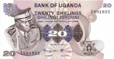 Uganda 1973-77. 5Sh, 10Sh, 20Sh, 50Sh, 100Sh komplett sor! T:I