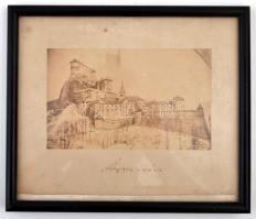 cca 1890 A havas Árva vára fotója, üvegezett fa keretben, 10x17 cm/
cca 1890 Photo of Orava Castle,...