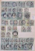 Rendkívül tartalmas magyar okmánybélyeg gyűjtemény 1854-től jó értékekkel, másodpéldányokkal, eltéré...