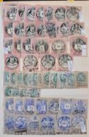 Rendkívül tartalmas magyar okmánybélyeg gyűjtemény 1854-től jó értékekkel, másodpéldányokkal, eltéré...