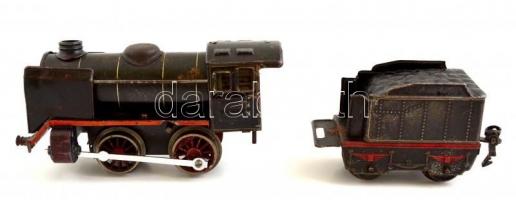 cca 1940 Märklin mozdony kocsikkal, kulccsal és sínekkel, működik