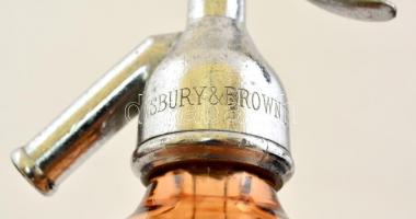 Jewsbury&Brown szódásüveg, apró csorbákkal, m: 30 cm