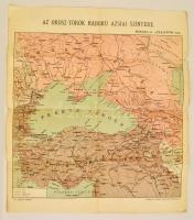 cca 1877-1878 Az orosz-török háború ázsiai színtere, Ellenőr politikai napilap melléklete, Bp. Légrády-ny., 48x42 cm.