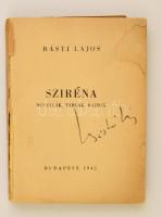 Básti Lajos: Sziréna. Aláírt! Bp., 1942. Szerzői. 151p. papírborítékban, első borító lejár.
