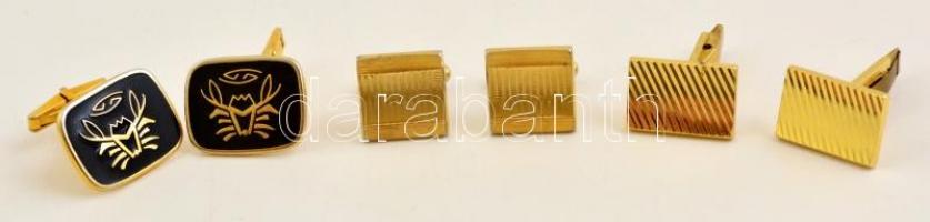 3 pár aranyszínű madzsettagomb