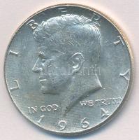 Amerikai Egyesült Államok 1964. 1/2$ Ag Kennedy T:2 kis karc  USA 1964. 1/2 Dollar Ag Kennedy C:XF small scratch Krause KM#202