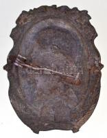 Osztrák-Magyar Monarchia 1916-1918. "IV. Károly" fém sapkajelvény (28x38mm) T:2- 
 Austro...