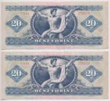 1975. 20Ft (2x) sorszámkövetők T:I-
