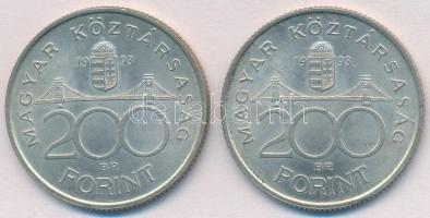 1993. 200Ft Ag "MNB" (2x) T:2