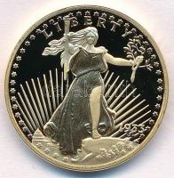 Amerikai Egyesült Államok 1933. 20$ "Dupla Sas" aranyozott Ag replika emlékérme (10g/0.999...