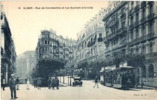 Alger, Rue de Constantine et rue Dumont-dUrville / street, tram, automobile